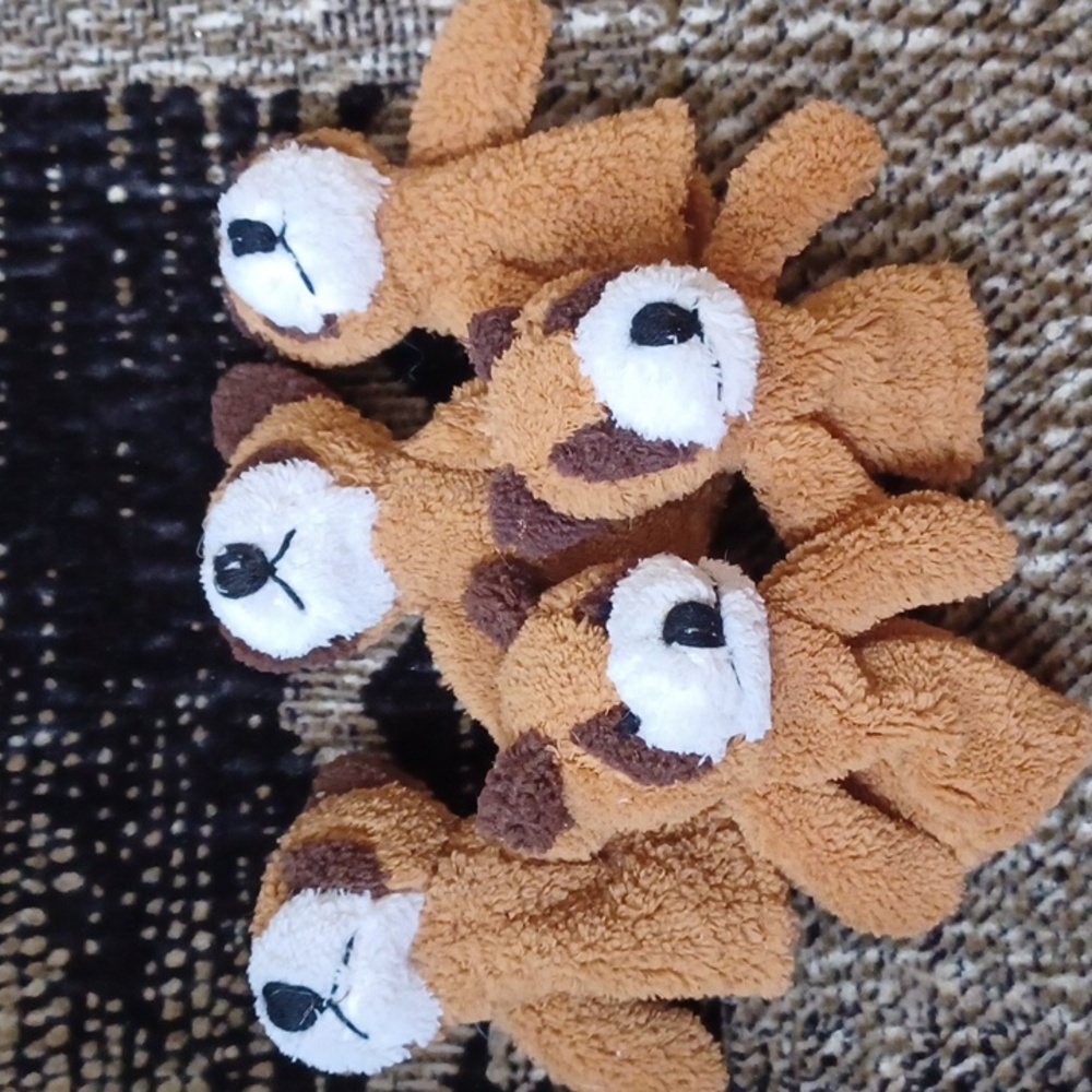 4/$30 Adorable Brown Teddy Bear Finger Puppets - Set Of 5